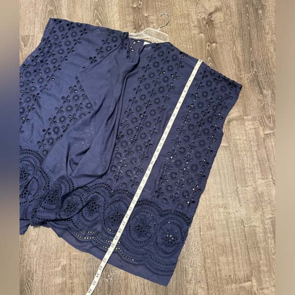 J. Crew Navy Blue Eyelet Swim Coverup. One Size / No Size. EUC! - Picture 8 of 8